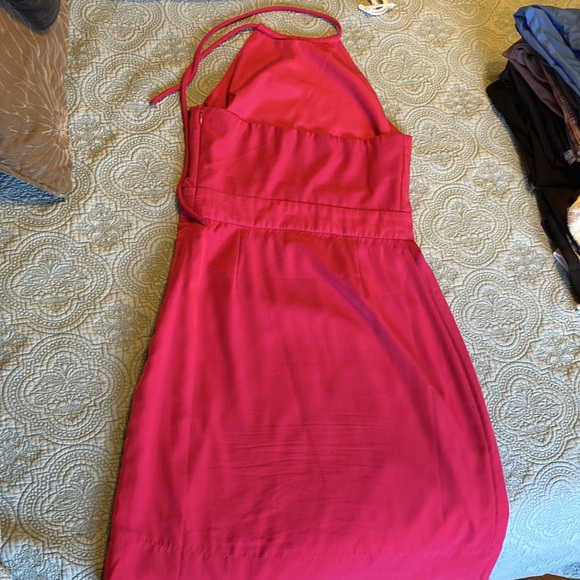 Banana Republic Pink Halter Dress Pleated Front - Picture 7 of 10